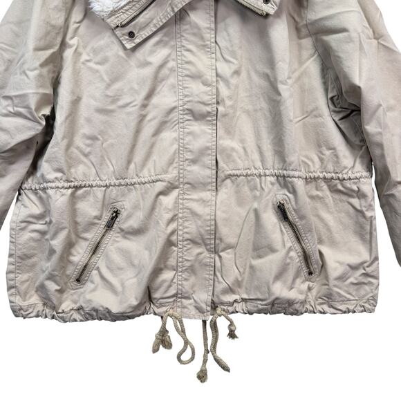 Old Navy Sherpa Lined Tan Zippered Tie Jacket Coat Adult's Size 2XL - Picture 7 of 13